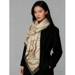 Special Grade Replica Hermès reversible cashmere scarf with a leaping horse design 140 Green Clone Sale