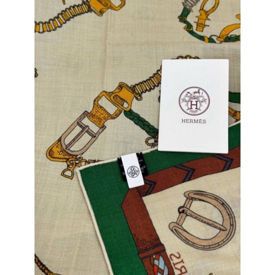 Special Grade Replica Hermès reversible cashmere scarf with a leaping horse design 140 Green Clone Sale