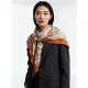 Special Grade Replica Hermès reversible cashmere scarf with a leaping horse design 140 Organge Clone Sale