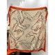 Special Grade Replica Hermès reversible cashmere scarf with a leaping horse design 140 Organge Clone Sale