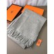 Special Grade Replica Hermes Classic Reversible Two-Tone Cashmere Shawl 70 x 200 Gray Clone Sale