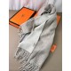 Special Grade Replica Hermes Classic Reversible Two-Tone Cashmere Shawl 70 x 200 Gray Clone Sale