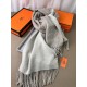 Special Grade Replica Hermes Classic Reversible Two-Tone Cashmere Shawl 70 x 200 Gray Clone Sale