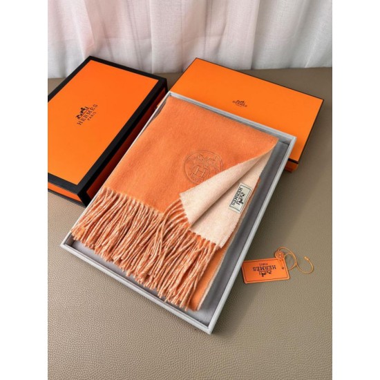 Best Replica Hermes Classic Reversible Two-Tone Cashmere Shawl 70 x 200 Orange Fake At Cheap Price Special Grade Replica Hermes Classic Reversible Two-Tone Cashmere Shawl 70 x 200 Orange Clone Sale