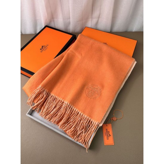 Best Replica Hermes Classic Reversible Two-Tone Cashmere Shawl 70 x 200 Orange Fake At Cheap Price Special Grade Replica Hermes Classic Reversible Two-Tone Cashmere Shawl 70 x 200 Orange Clone Sale
