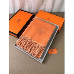 Special Grade Replica Hermes Classic Reversible Two-Tone Cashmere Shawl 70 x 200 Orange Clone Sale