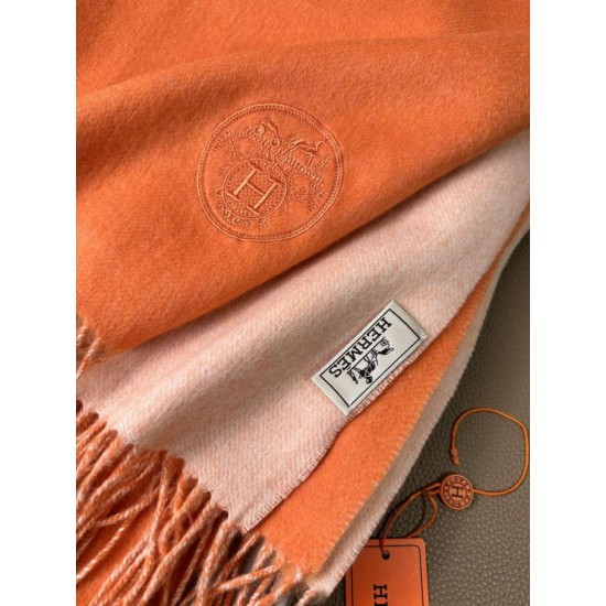 Best Replica Hermes Classic Reversible Two-Tone Cashmere Shawl 70 x 200 Orange Fake At Cheap Price Special Grade Replica Hermes Classic Reversible Two-Tone Cashmere Shawl 70 x 200 Orange Clone Sale