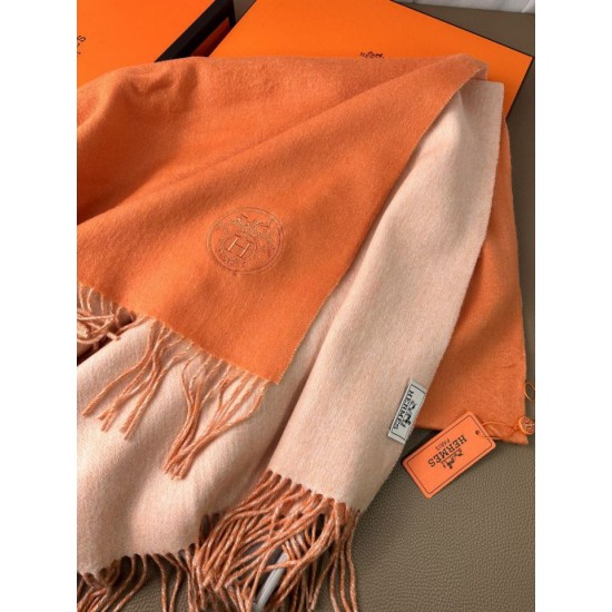 Best Replica Hermes Classic Reversible Two-Tone Cashmere Shawl 70 x 200 Orange Fake At Cheap Price Special Grade Replica Hermes Classic Reversible Two-Tone Cashmere Shawl 70 x 200 Orange Clone Sale