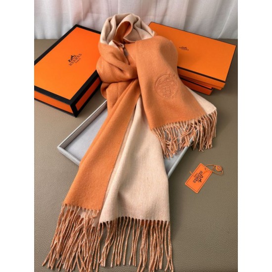 Best Replica Hermes Classic Reversible Two-Tone Cashmere Shawl 70 x 200 Orange Fake At Cheap Price Special Grade Replica Hermes Classic Reversible Two-Tone Cashmere Shawl 70 x 200 Orange Clone Sale
