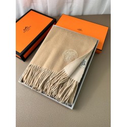 Special Grade Replica Hermes Classic Reversible Two-Tone Cashmere Shawl 70 x 200 Brown Clone Sale