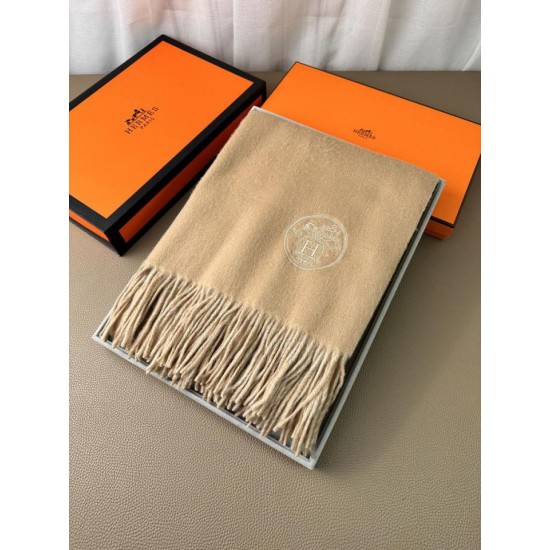 Special Grade Replica Hermes Classic Reversible Two-Tone Cashmere Shawl 70 x 200 Brown Clone Sale