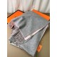 Special Grade Replica Hermes Classic Reversible Two-Tone Cashmere Shawl 70 x 200 Gray/Pink Clone Sale