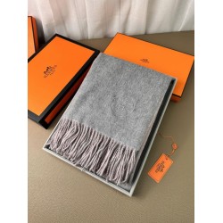 Special Grade Replica Hermes Classic Reversible Two-Tone Cashmere Shawl 70 x 200 Gray/Pink Clone Sale