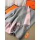 Special Grade Replica Hermes Classic Reversible Two-Tone Cashmere Shawl 70 x 200 Gray/Pink Clone Sale