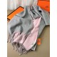 Special Grade Replica Hermes Classic Reversible Two-Tone Cashmere Shawl 70 x 200 Gray/Pink Clone Sale