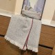 Special Grade Replica Hermes herringbone wool scarf 36x200cm Gray Clone Sale