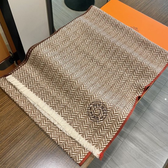 Special Grade Replica Hermes herringbone wool scarf 36x200cm  Clone Sale