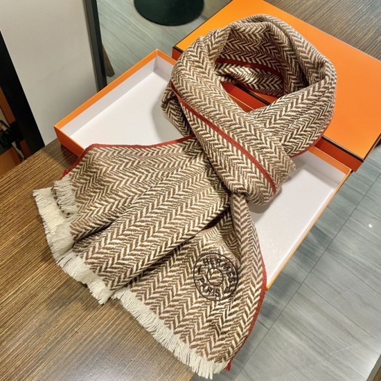 Special Grade Replica Hermes herringbone wool scarf 36x200cm  Clone Sale