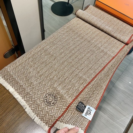 Special Grade Replica Hermes herringbone wool scarf 36x200cm  Clone Sale