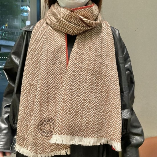 Special Grade Replica Hermes herringbone wool scarf 36x200cm  Clone Sale