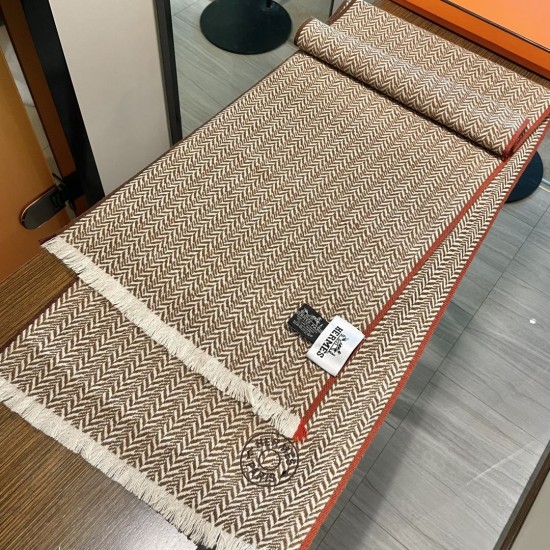 Special Grade Replica Hermes herringbone wool scarf 36x200cm  Clone Sale