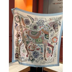 Special Grade Replica Hermès Reversible Color Velvet Square Scarf 140cm Blue Clone Sale