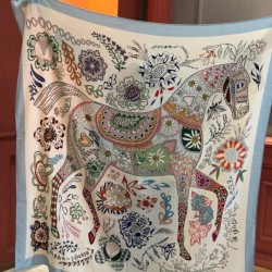 Special Grade Replica Hermès Reversible Color Velvet Square Scarf 140cm Blue Clone Sale