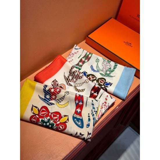 Special Grade Replica Hermès Reversible Color Velvet Square Scarf 140cm Blue Clone Sale