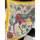 Special Grade Replica Hermès Reversible Color Velvet Square Scarf 140cm Yellow Clone Sale