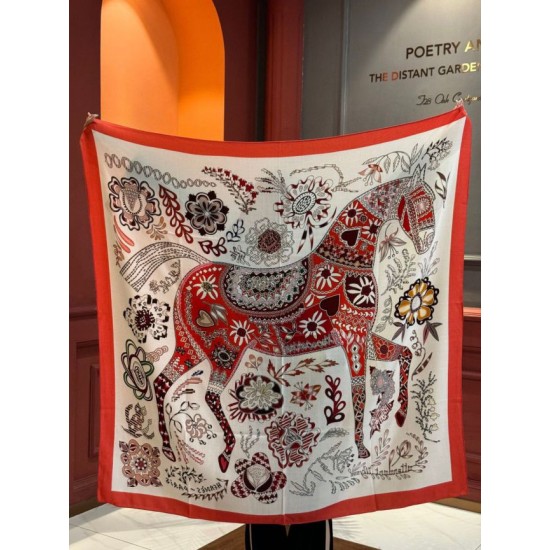 Special Grade Replica Hermès Reversible Color Velvet Square Scarf 140cm Red Clone Sale