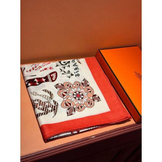Special Grade Replica Hermès Reversible Color Velvet Square Scarf 140cm Red Clone Sale