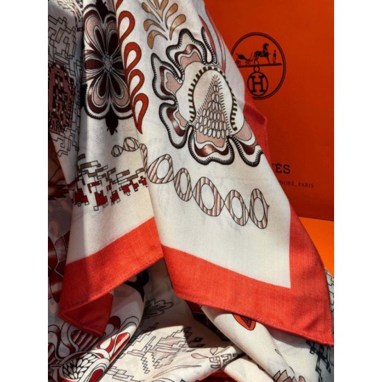 Special Grade Replica Hermès Reversible Color Velvet Square Scarf 140cm Red Clone Sale