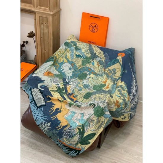 Special Grade Replica Hermes Premium Double-Sided Tonal Silk Cashmere Shawl 140 04 Clone Sale