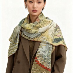 Special Grade Replica Hermes Premium Double-Sided Tonal Silk Cashmere Shawl 140 03 Clone Sale