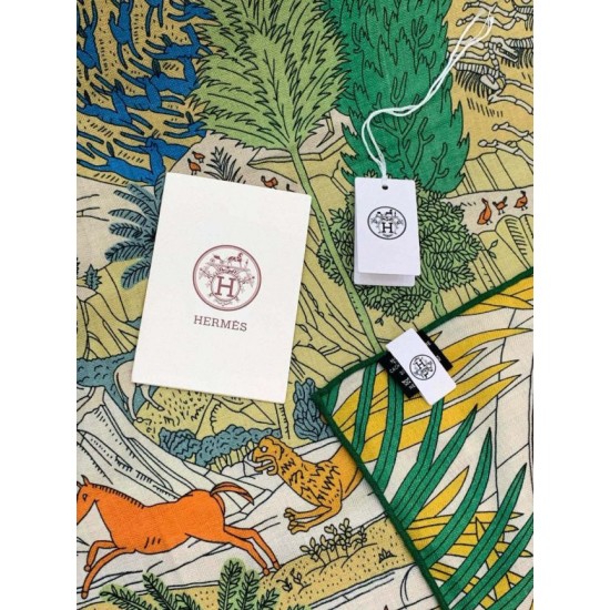 Special Grade Replica Hermes Premium Double-Sided Tonal Silk Cashmere Shawl 140 02 Clone Sale