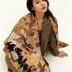 Special Grade Replica Hermes Premium Double-Sided Tonal Silk Cashmere Shawl 140 01 Clone Sale