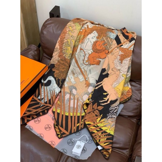 Special Grade Replica Hermes Premium Double-Sided Tonal Silk Cashmere Shawl 140 01 Clone Sale