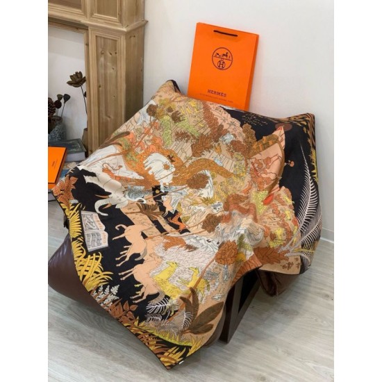Special Grade Replica Hermes Premium Double-Sided Tonal Silk Cashmere Shawl 140 01 Clone Sale