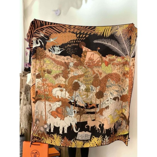 Special Grade Replica Hermes Premium Double-Sided Tonal Silk Cashmere Shawl 140 01 Clone Sale