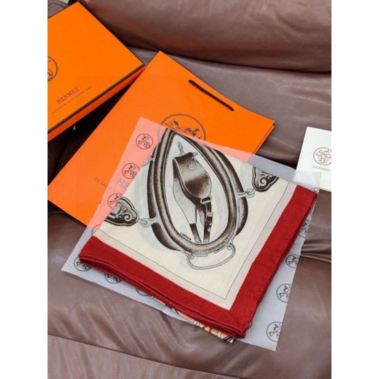 Special Grade Replica Hermes velvet reversible tonal shawl crossbow-style horse harness 135 Clone Sale