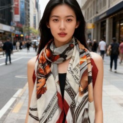 Special Grade Replica Hermes velvet reversible tonal shawl crossbow-style horse harness 135 Clone Sale