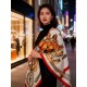 Special Grade Replica Hermes velvet reversible tonal shawl crossbow-style horse harness 135 Red Clone Sale
