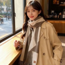 Special Grade Replica Hermes Couple's Multicolor Gradient Cashmere Scarf 32 x 190 Gray Clone Sale