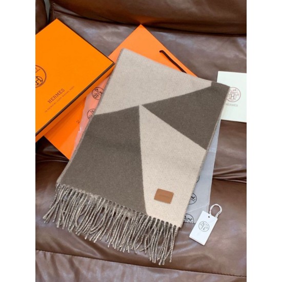 Special Grade Replica Hermes Couple's Multicolor Gradient Cashmere Scarf 32 x 190 Gray Clone Sale