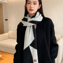 Special Grade Replica Hermes Couple's Multicolor Gradient Cashmere Scarf 32 x 190 Black Clone Sale