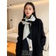 Special Grade Replica Hermes Couple's Multicolor Gradient Cashmere Scarf 32 x 190 Black Clone Sale