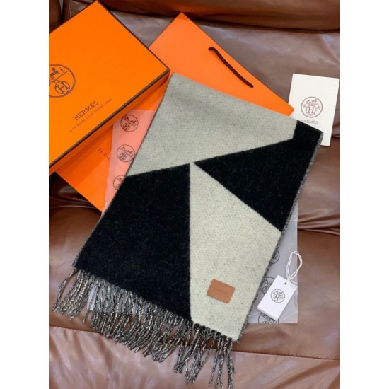 Special Grade Replica Hermes Couple's Multicolor Gradient Cashmere Scarf 32 x 190 Black Clone Sale