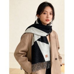 Special Grade Replica Hermes Couple's Multicolor Gradient Cashmere Scarf 32 x 190 Black Clone Sale