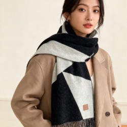 Special Grade Replica Hermes Couple's Multicolor Gradient Cashmere Scarf 32 x 190 Black Clone Sale