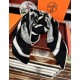 Special Grade Replica Hermes reversible silk cashmere handkerchief 135 Black Clone Sale